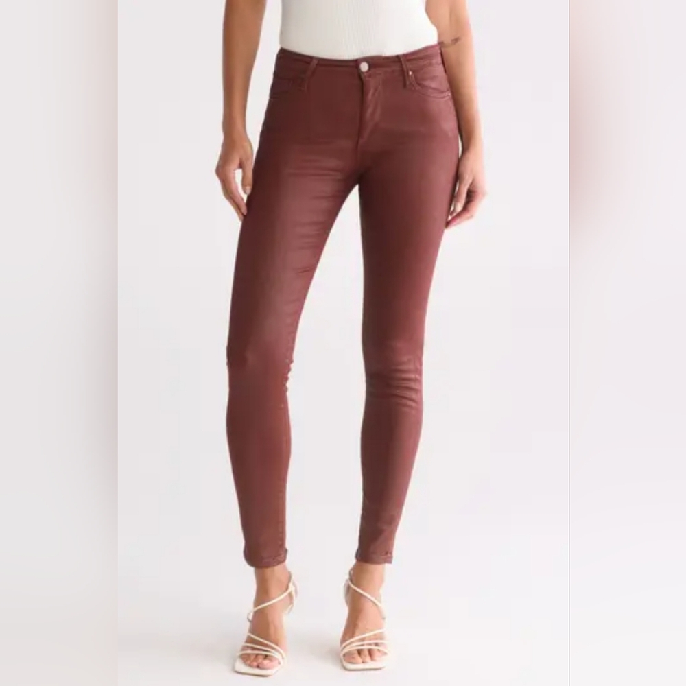 L'AGENCE Margot Coated  High Rise Faux Leather Pants  Size 25
